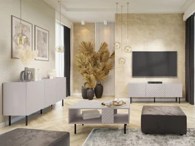 Set mobilier living Grotzi I (Cașmir + Negru) . 1105951