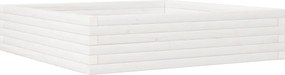 vidaXL Jardinieră de grădină, alb, 100x100x23 cm, lemn masiv de pin
