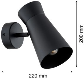 Aplica de perete design minimalist, Otel, Negru, LORD