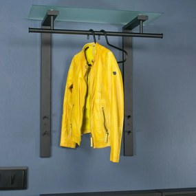 Cuier de perete negru cu raft din metal 80 cm Dutch – Spinder Design