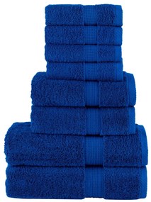 vidaXL Set de prosoape premium SOLUND, 8 piese, albastru, 600 g/m²