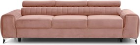 Canapea roz extensibilă cu tapițerie din catifea 261 cm Laurence – ELTAP