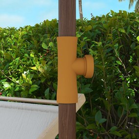 Outsunny Umbrelă de Plajă cu Franjuri Ø190x210 cm cu Protecție UV40+ Rezistentă la Vânt Impermeabilă Husă de Transport Albastru și Alb | Aosom Romania