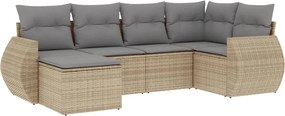 vidaXL Set canapele de grădină cu perne, 6 piese, bej, poliratan