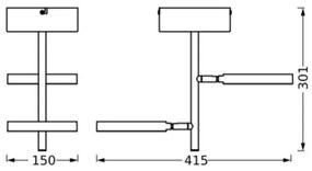 Lustră LED pe tijă Ledvance DECOR SATURN 2xLED/11W/230V 3000/4200/6500K