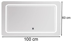 Oglindă Vid 100 cu iluminare LED 100x60 cm
