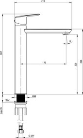 ARNIKA Baterie pentru chiuvetă, înalt Finisaj: Negru BQA_N20N