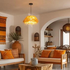 Brilagi - Lustră LED suspendată pe cablu CERIA BOHO, 1xE27/40W/230V, Ø 40 cm, rafie