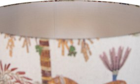 Lampă de podea Japandi Bej cu abajur cu imprimeu animalier multicolor 50 cm - Simplo