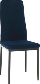 Scaun Coleta Nova, albastru/negru, tesatura de catifea, 41x49x96 cm