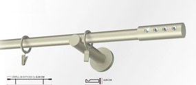 Galerie simpla PICIOR UNIVERSAL - ALLURE -simpla /19 - CROM MAT (Alege marime: 200 cm)