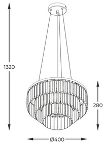 Lustra suspendata design modern Tifanny auriu