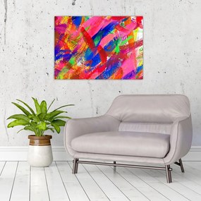 Tablou pe sticlă - Abstract colorat (70x50 cm)
