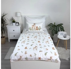 Lenjerie de pat din bumbac pentru patut FOREST ANIMALS alb Dimensiune lenjerie de pat: 40 x 60 cm | 100 x 135 cm