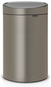 Cos de gunoi Brabantia Touch Bin New 649732, 40 L, Inchidere silentioasa si lina, Spate plat, Gri