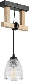 Pendul pe cablu LEANDRA 1xE27/15W/230V stejar/negru