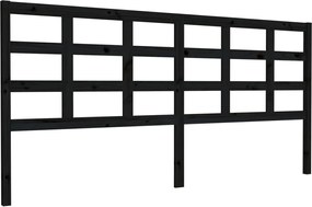 vidaXL Tăblie de pat, negru, 205,5x4x100 cm, lemn masiv de pin