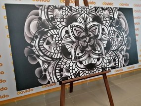 Tablou Mandala sănătății în design alb-negru
