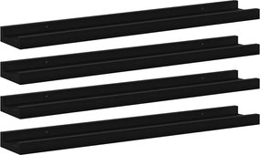 vidaXL Rafturi de perete, 4 buc., negru, 60x9x3 cm