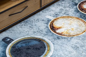 ANDRE 33300 covor lavabil Cafea bucatarie, anti-alunecare - gri / maro