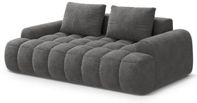 Canapea gri cu tapițerie din catifea 200 cm Linz – Cosmopolitan Design