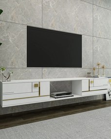 Masă TV Arenden (alb + Auriu). 1127735