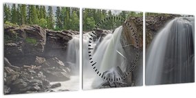 Tablou cu cascade (cu ceas) (90x30 cm)