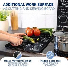 Protecții de aragaz 2 buc. din sticlă temperată 52x30 cm Kitchen Rules – Maximex