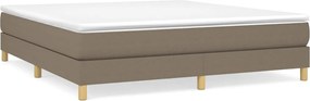 vidaXL Pat continental cu saltea, gri taupe, 180x200 cm, textil