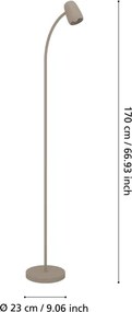 Eglo 902171 - Lampadar CARLO 1xE14/18W/230V crem