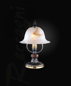 Lampa de masa rustica design italian din alama cu lemn 2801