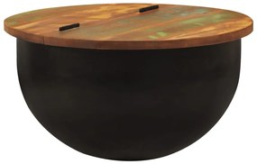 vidaXL Măsuță de cafea, negru, 50x27 cm, lemn masiv reciclat