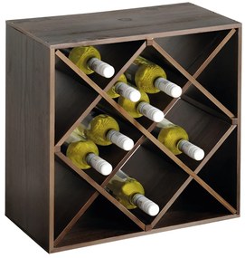 Kesper 69244 Raft pentru vin, finisaj închis, 50 x50 x 25 cm