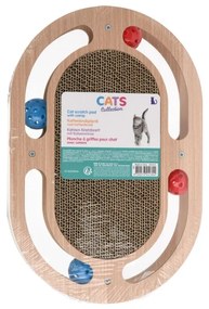 Sisal pentru pisici, cu 4 biluțe, formă ovală, 41.5x27x5 cm, colecția Cats