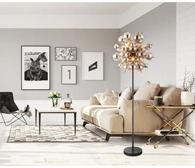 Lampadar design modern UDO 6L negru/fumuriu