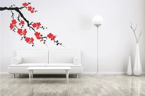 Autocolant de perete pentru interior ramură cu flori înflorite 120 x 240 cm