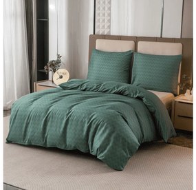 Lenjerie de pat din microfibra ZEFELLE verde inchis Dimensiune lenjerie de pat: 2 buc 70 x 90 cm | 200 x 220 cm