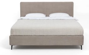 Pat matrimonial taupe tapițat cu somieră 160x200 cm Noira Slim – Bonami Selection
