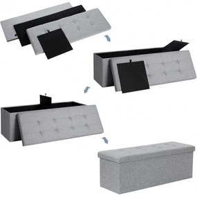 Bancheta Pliabila Amara, Cu Lada, Gri Deschis, 110 x 38 x 38 cm