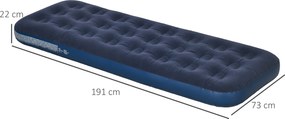 Outsunny Saltea cu aer individual cu pompă manuală, pat portabil | Aosom Romania