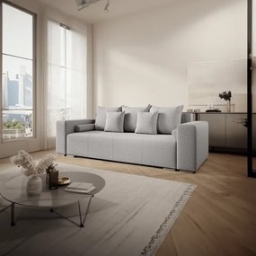 Canapea extensibilă dumonde cu ladă de depozitare si sezut confortabil din spuma high-density, Marbela New Grey 245x100 cm