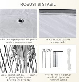 Outsunny Foișor Pliabil cu Plasă de Țânțari, Baldachin Dublu, Înălțime Reglabilă și Geantă, 330x330x288 cm, Bej | Aosom Romania