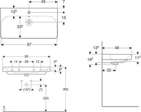 Geberit 500.251.01.1 - Lavoar suspendat Smyle Square 90x48 cm ceramică/alb