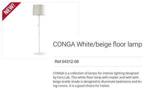 Lampadar / Lampa de podea modern design elegant CONGA alb/bej 64312-08