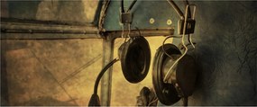 Tablou - Căști de avion de epocă (120x50 cm)
