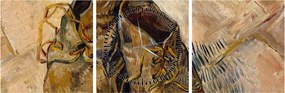 Tablou - Vincent van Gogh, Shoes, reproducere (cu ceas) (90x30 cm)