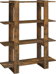 vidaXL Bibliotecă/Separator cameră, stejar fumuriu, 100x30x123,5 cm