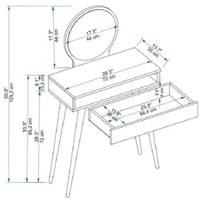 Măsuță de toaletă Doneda (antracit) . 1094108