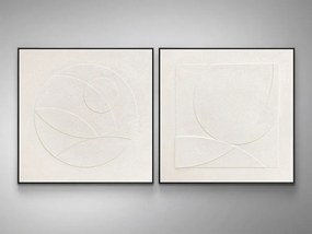 Set de 2 tablouri / Basorelief decoratiune perete Albos 100x100cm