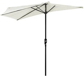 Outsunny Umbrelă Semicirculară Impermeabilă Protecție UV Alba 269x138x236cm | Aosom Romania